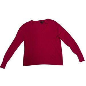VGUC Banana Republic V-Neck Sweater – Size Small – Hot Pink / Fuchsia